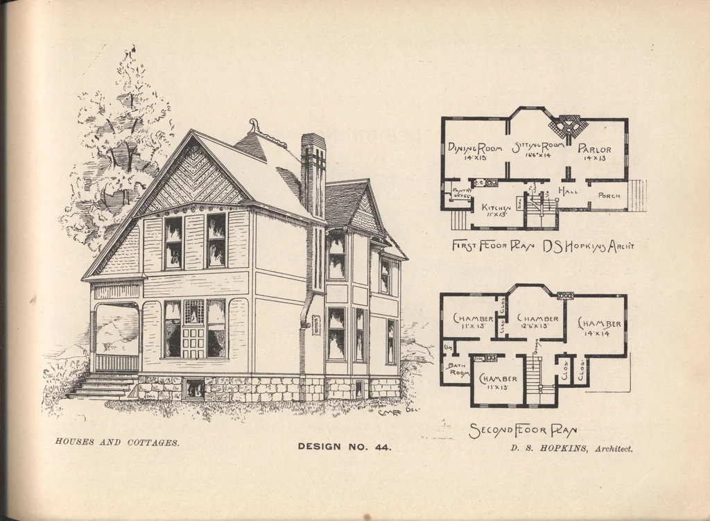 An illustration from Houses and cottages, book no. 7, 1893, leaf 52
