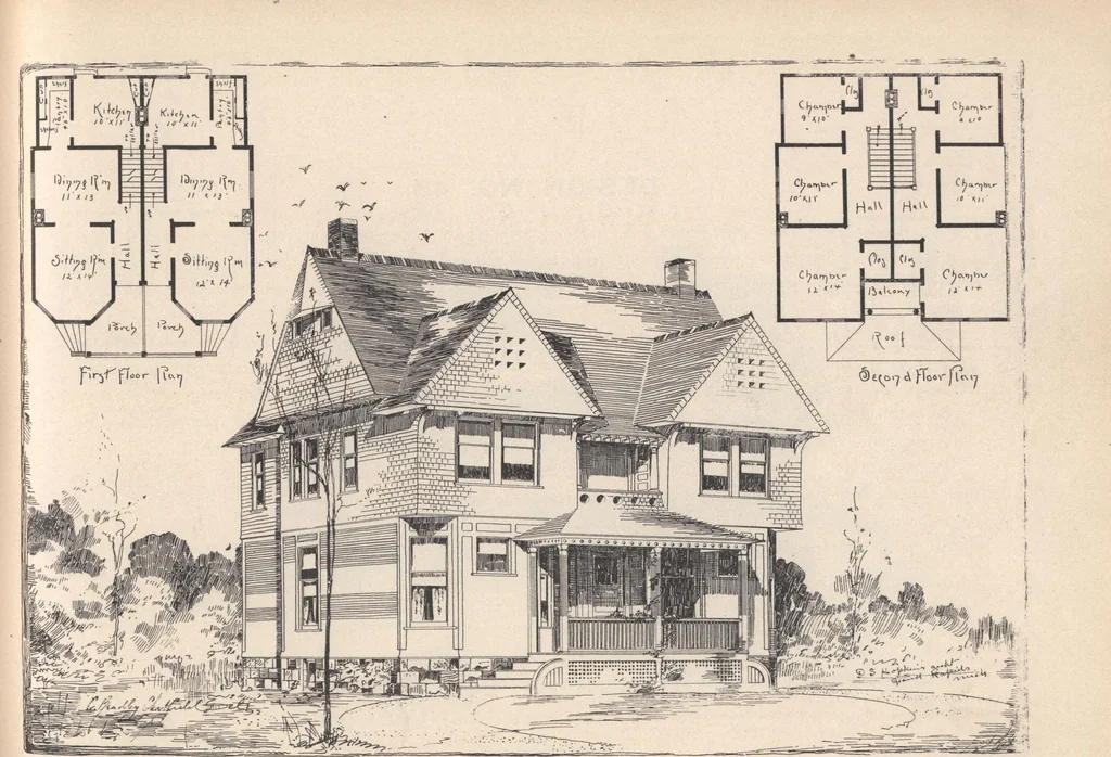 An illustration from Houses and cottages, book no. 7, 1893, leaf 54
