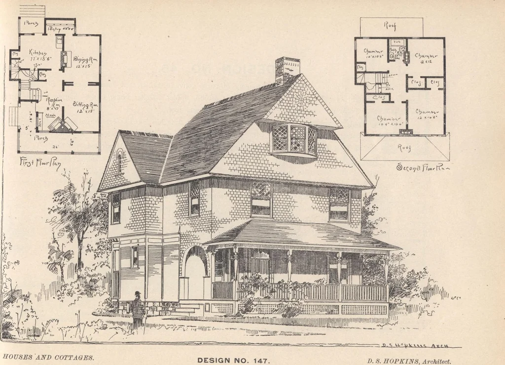 An illustration from Houses and cottages, book no. 7, 1893, leaf 58
