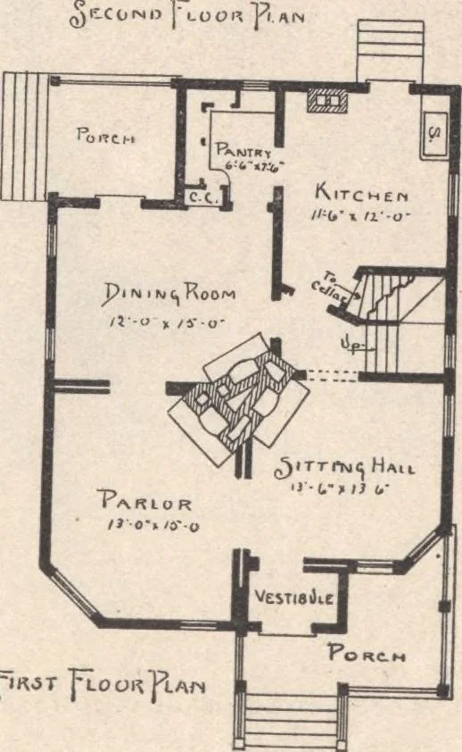 An illustration from Houses and cottages, book no. 7, 1893, leaf 60