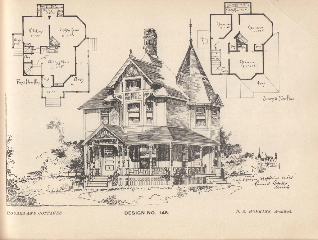 An illustration from Houses and cottages, book no. 7, 1893, leaf 62