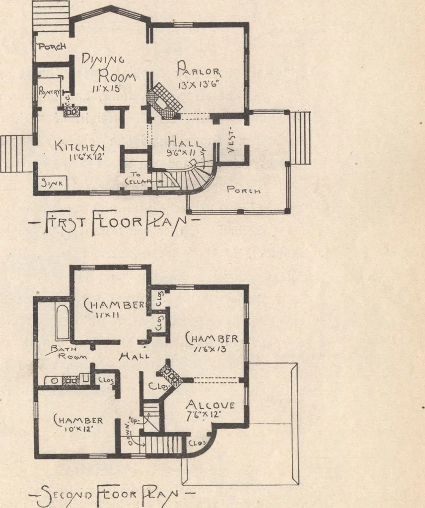 An illustration from Houses and cottages, book no. 7, 1893, leaf 64