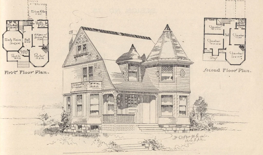 An illustration from Houses and cottages, book no. 7, 1893, leaf 72