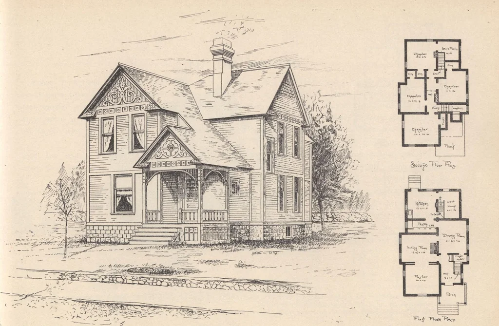 An illustration from Houses and cottages, book no. 7, 1893, leaf 80
