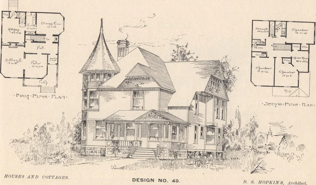 An illustration from Houses and cottages, book no. 7, 1893, leaf 90