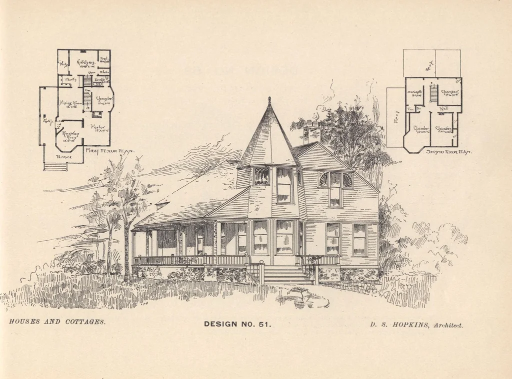 An illustration from Houses and cottages, book no. 7, 1893, leaf 92