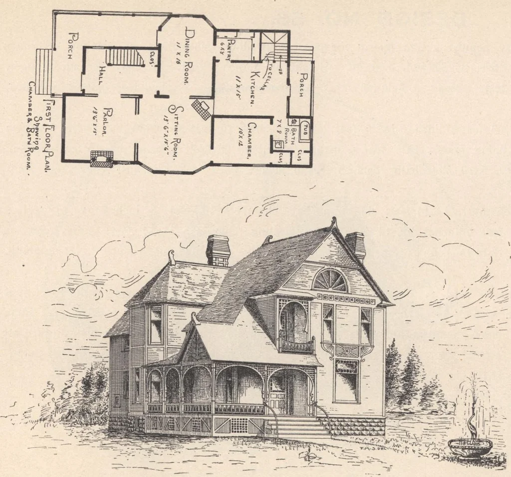 An illustration from Houses and cottages, book no. 7, 1893, leaf 96