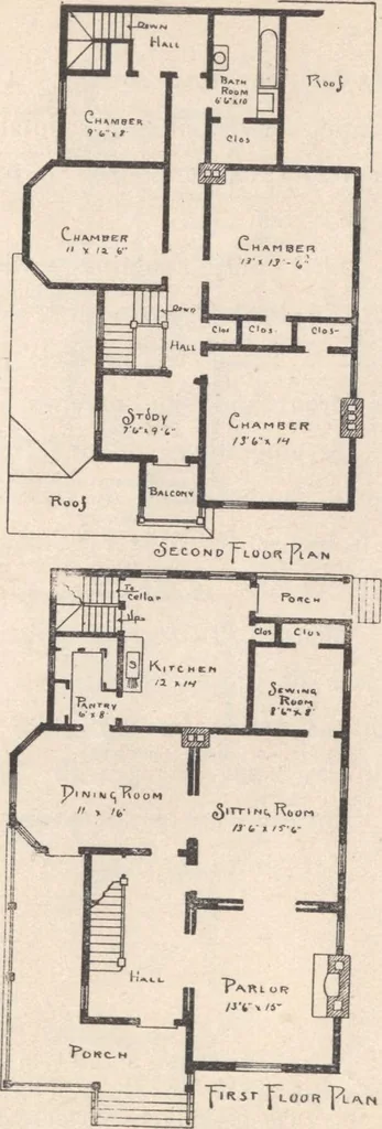 An illustration from Houses and cottages, book no. 7, 1893, leaf 96
