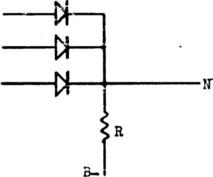 An illustration from THE TRANSLATION OF ARITHMETIC OPERATIONS INTO SWITCHING OPERATIONS IN DIGITAL COMPUTER DESIGN, 1952, leaf 35