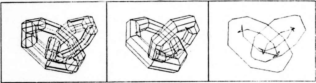 An illustration from Geometric Modeling for Computer Vision, 1974, leaf 58