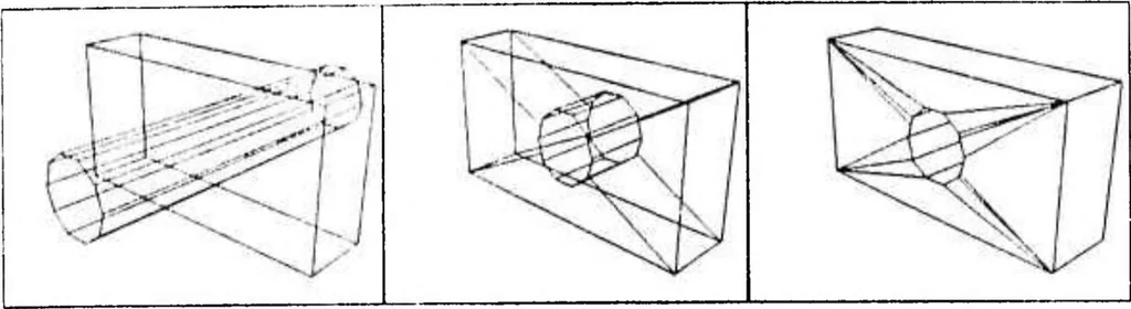 An illustration from Geometric Modeling for Computer Vision, 1974, leaf 73
