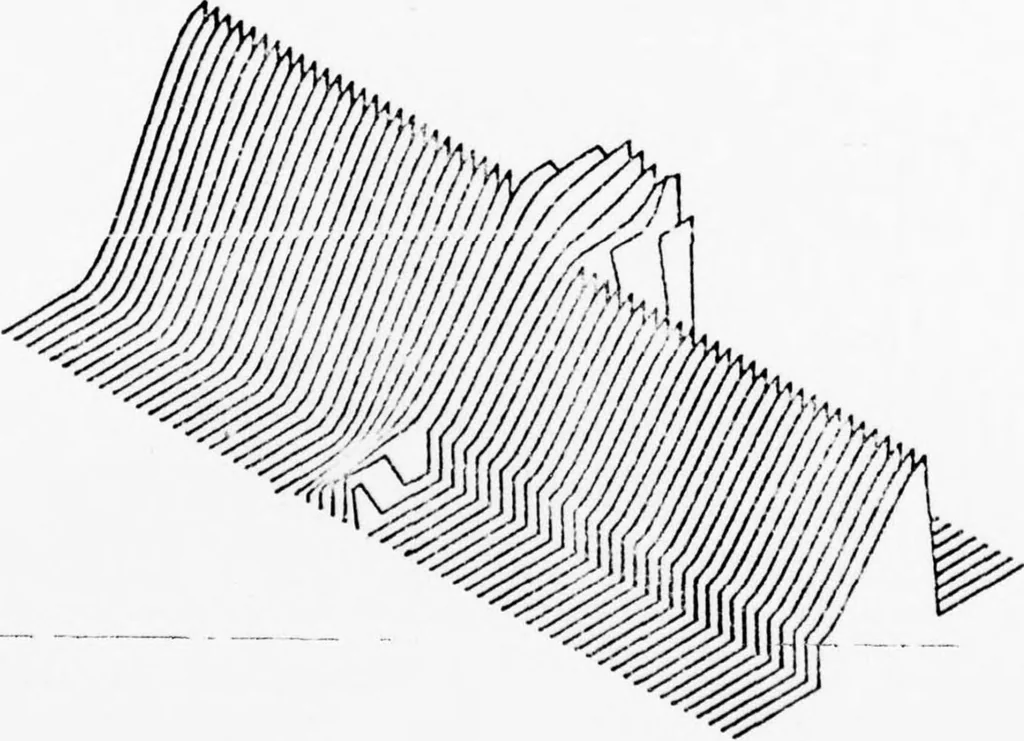 An illustration from An Application of Computer Graphics: Two Concurrent Investigations Within the Medical Field,, 1971, leaf 185