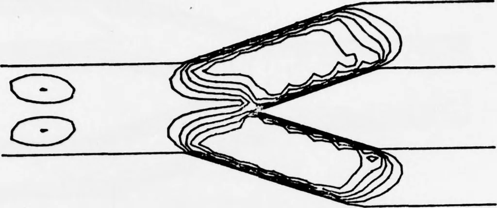 An illustration from An Application of Computer Graphics: Two Concurrent Investigations Within the Medical Field,, 1971, leaf 196