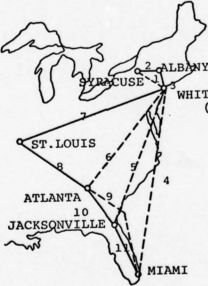 An illustration from Integrated DoD Voice and Data Networks and Ground Packet Radio Technology Volume 1. Integrated DoD Voice and Data Networks. Part 1, 1977, leaf 35