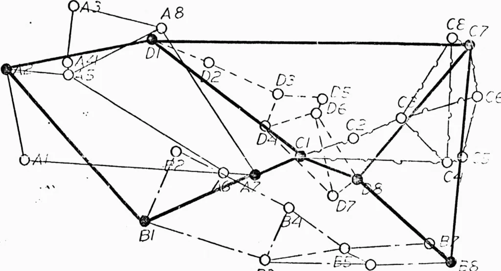 An illustration from Integrated DoD Voice and Data Networks and Ground Packet Radio Technology Volume 3. Topological Gateway Placement Strategies, 1977, leaf 63