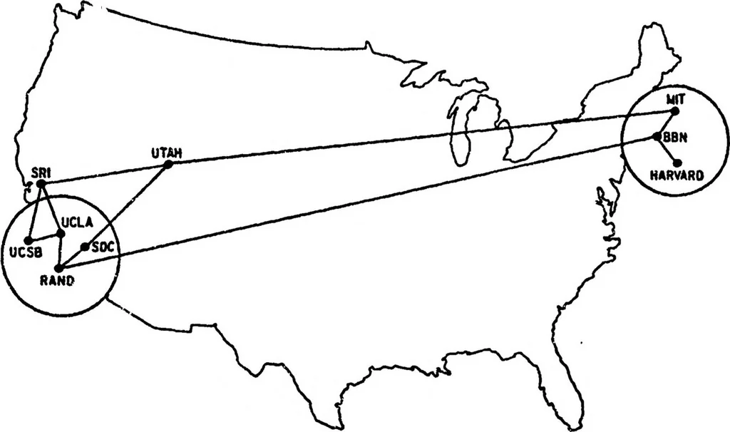 An illustration from A History of the ARPANET: The First Decade, 1981, leaf 120