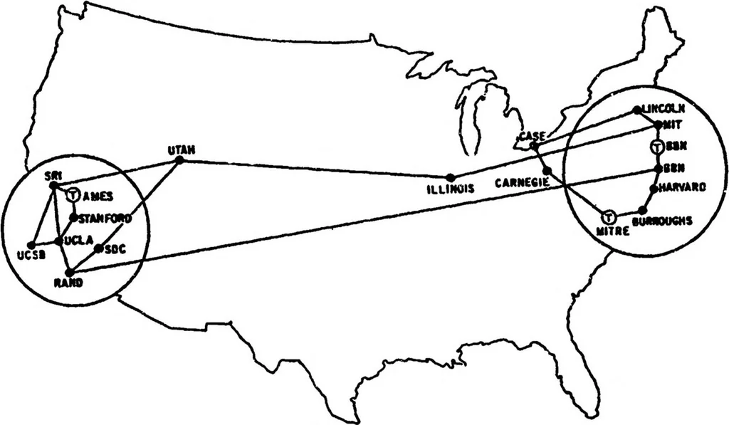 An illustration from A History of the ARPANET: The First Decade, 1981, leaf 122