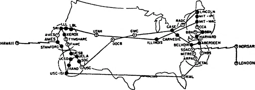An illustration from A History of the ARPANET: The First Decade, 1981, leaf 125