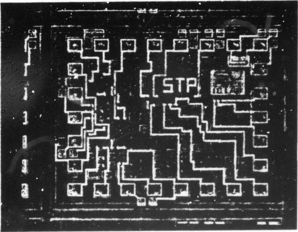 An illustration from Computer-Aided Engineering of Semiconductor Integrated Circuits, 1979, leaf 420