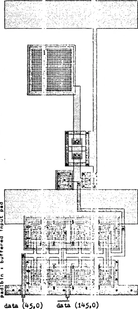 An illustration from Analysis of the Capability to Effectively Design Complementary Metal Oxide Semiconductor Integrated Circuits, 1984, leaf 133