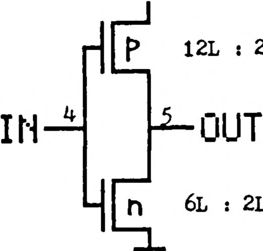 An illustration from Analysis of the Capability to Effectively Design Complementary Metal Oxide Semiconductor Integrated Circuits, 1984, leaf 81