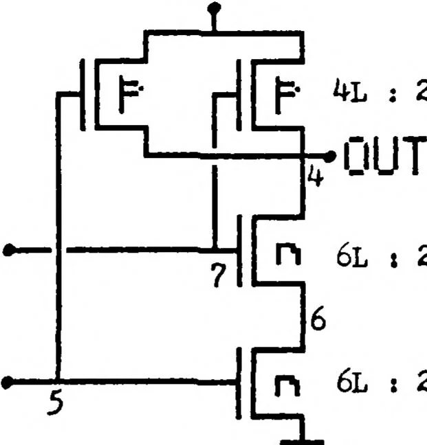 An illustration from Analysis of the Capability to Effectively Design Complementary Metal Oxide Semiconductor Integrated Circuits, 1984, leaf 85