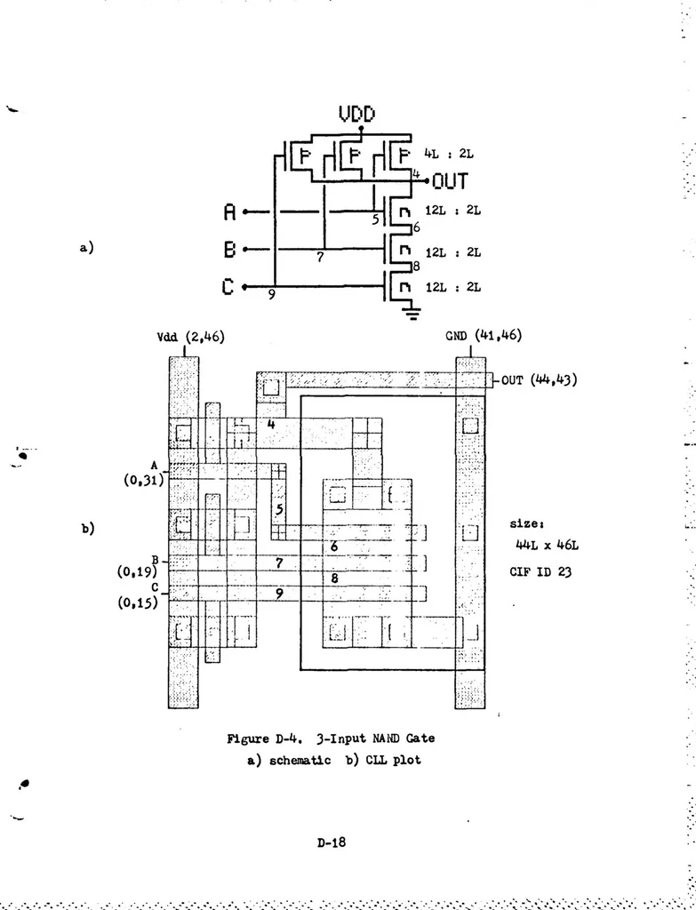 An illustration from Analysis of the Capability to Effectively Design Complementary Metal Oxide Semiconductor Integrated Circuits, 1984, leaf 92