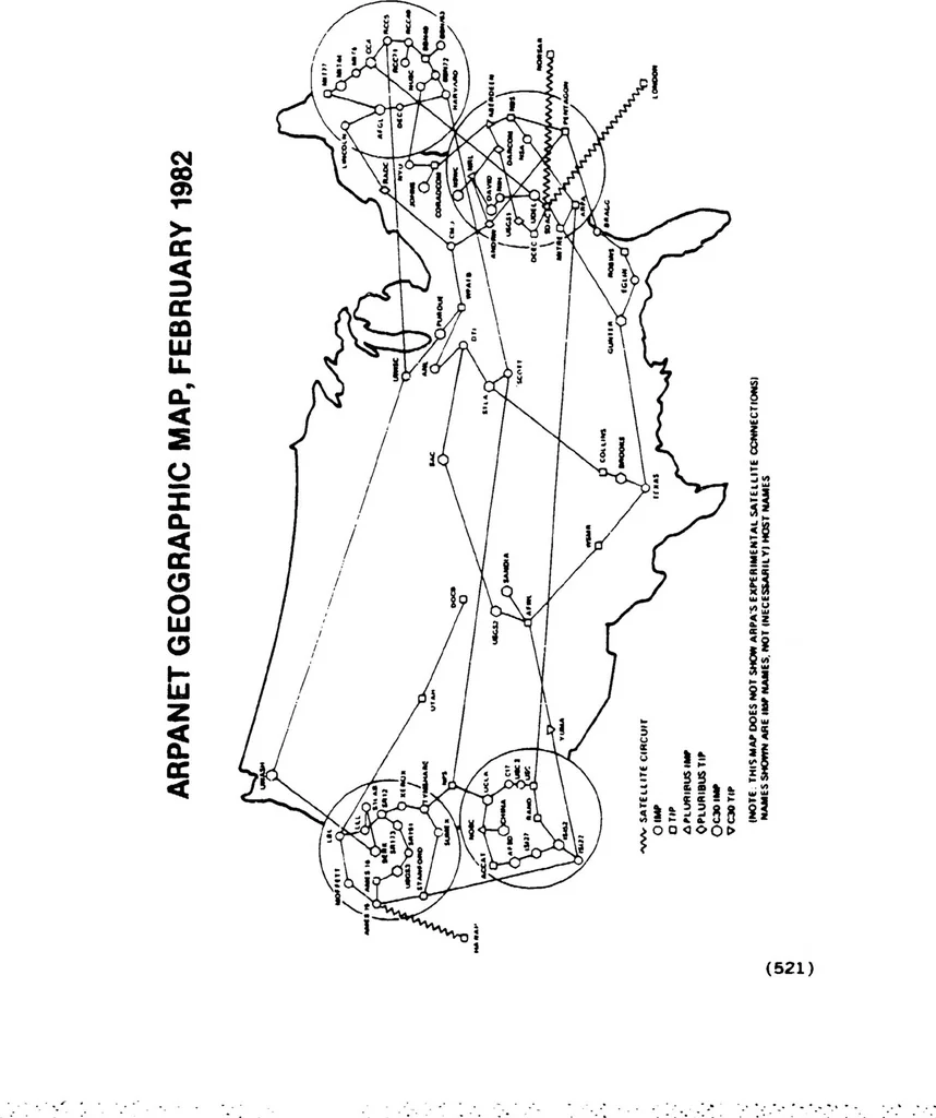 An illustration from Internet Protocol Transition Workbook, 1982, leaf 488