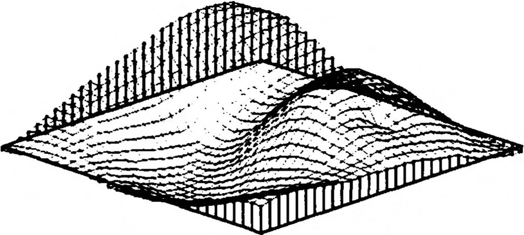 An illustration from Range Image Processing for Local Navigation of an Autonomous Land Vehicle, 1986, leaf 119