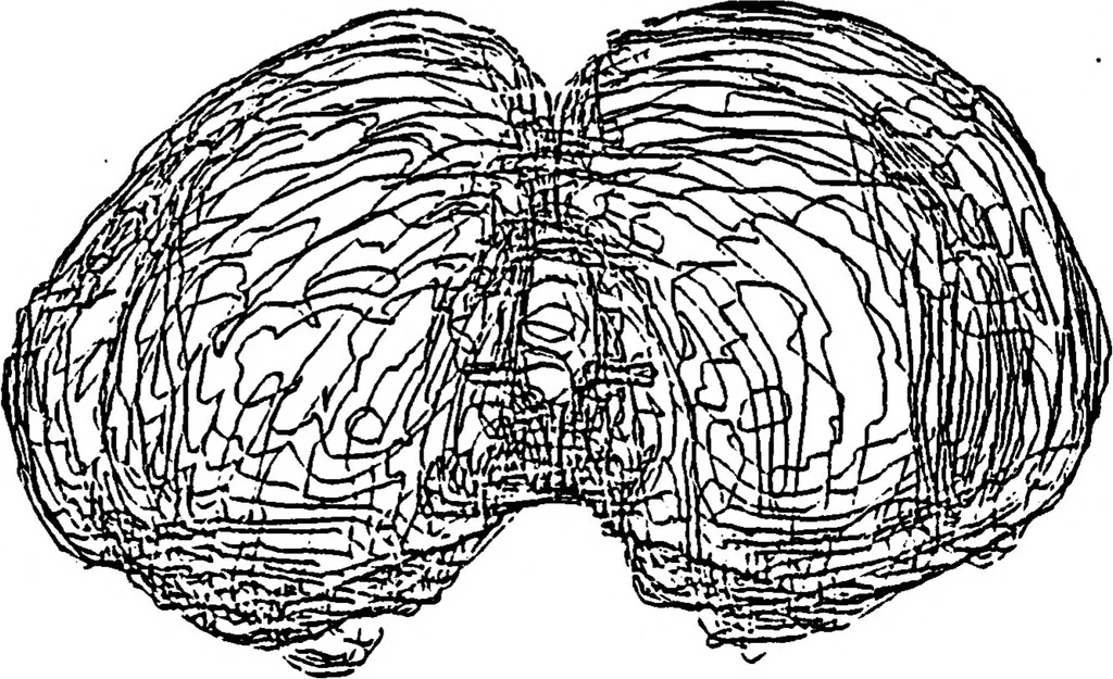 An illustration from Three-Dimensional Computer Graphics Brain-Mapping Project, 1988, leaf 113