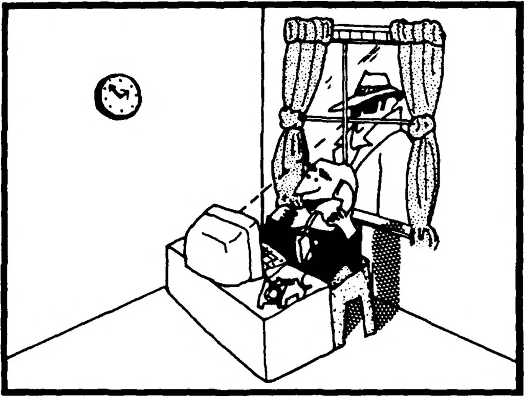 An illustration from Electronic Mail Survival Guide, 1989, leaf 15