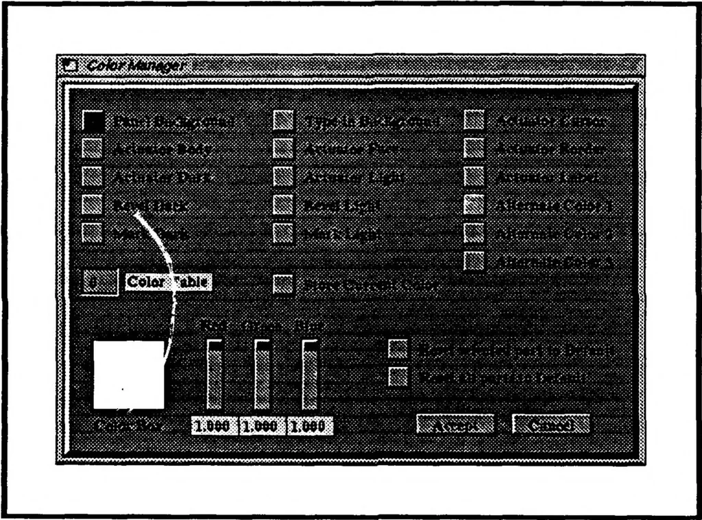 An illustration from Rapid Production of Graphical User Interfaces, 1990, leaf 55