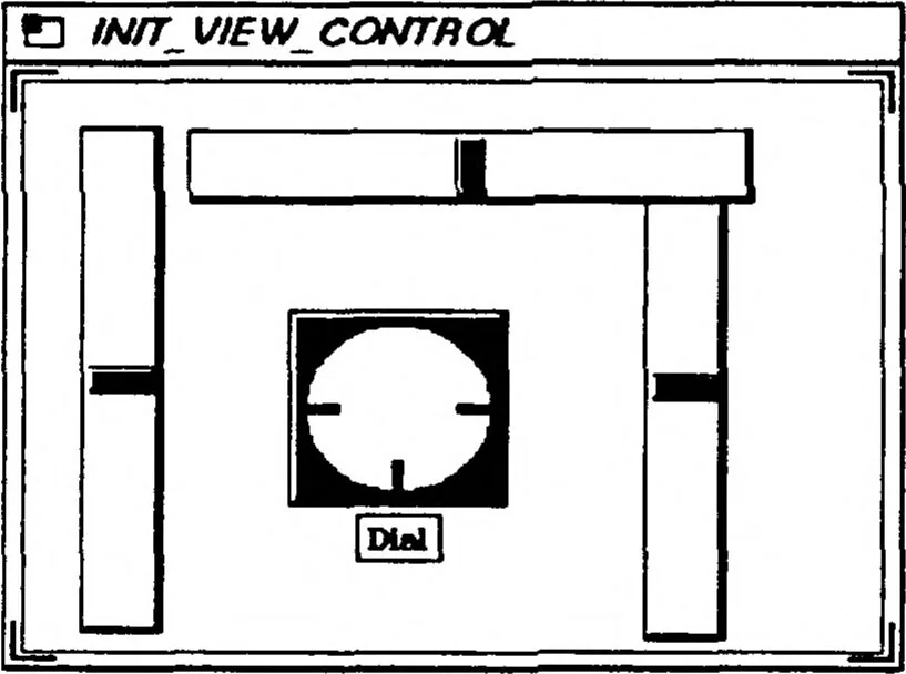 An illustration from Rapid Production of Graphical User Interfaces, 1990, leaf 83