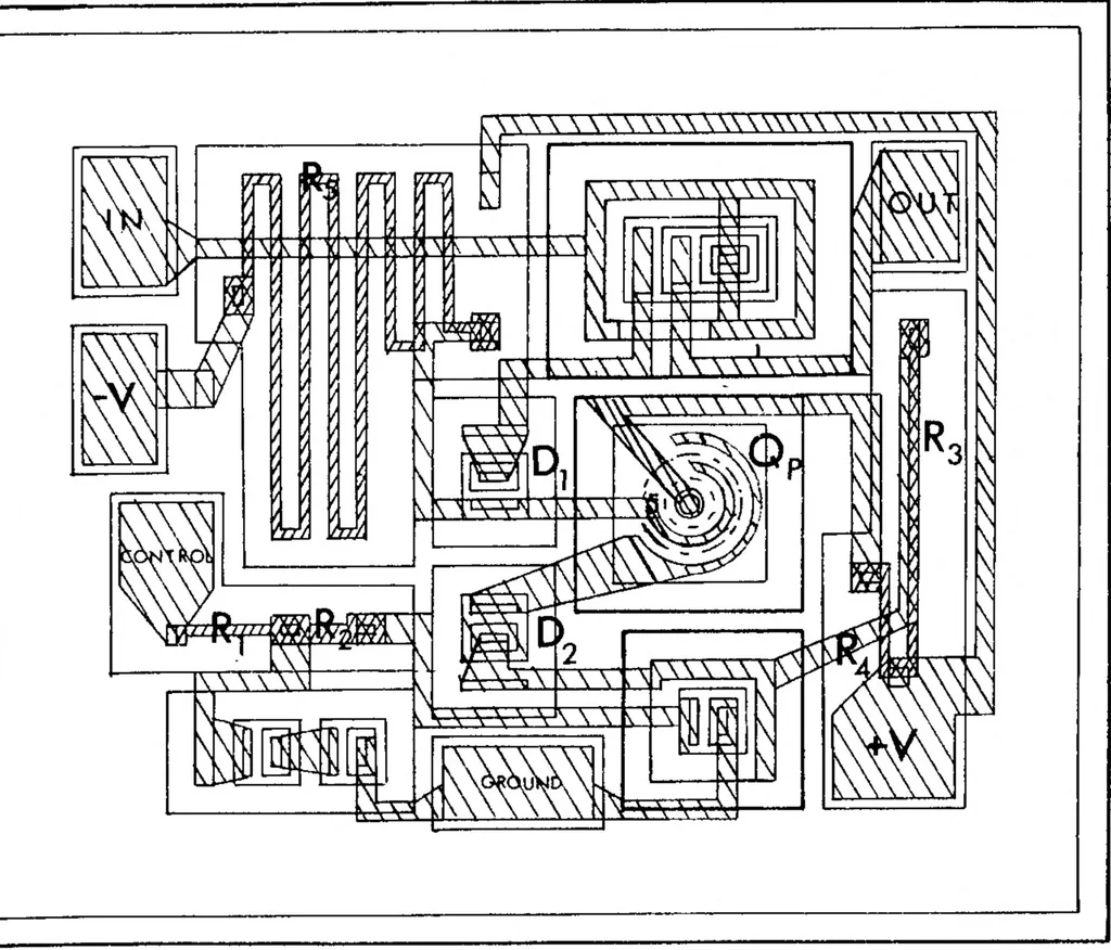 An illustration from Microelectronics in Space Research, 1965, leaf 74