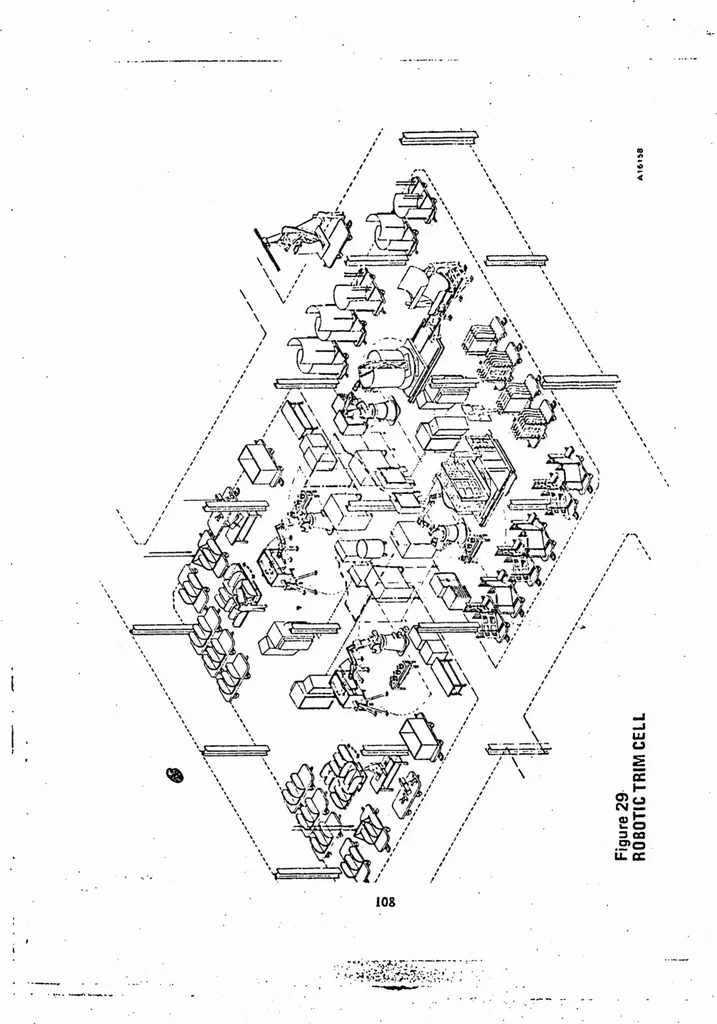 An illustration from ICAM Robotics Application Guide (RAG), 1980, leaf 121
