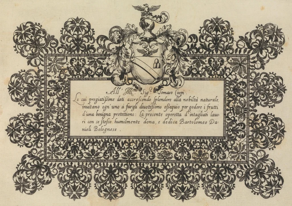 An illustration from Vari disegni di merletti [Operetta d'intagliati lauor], 1639, leaf 0