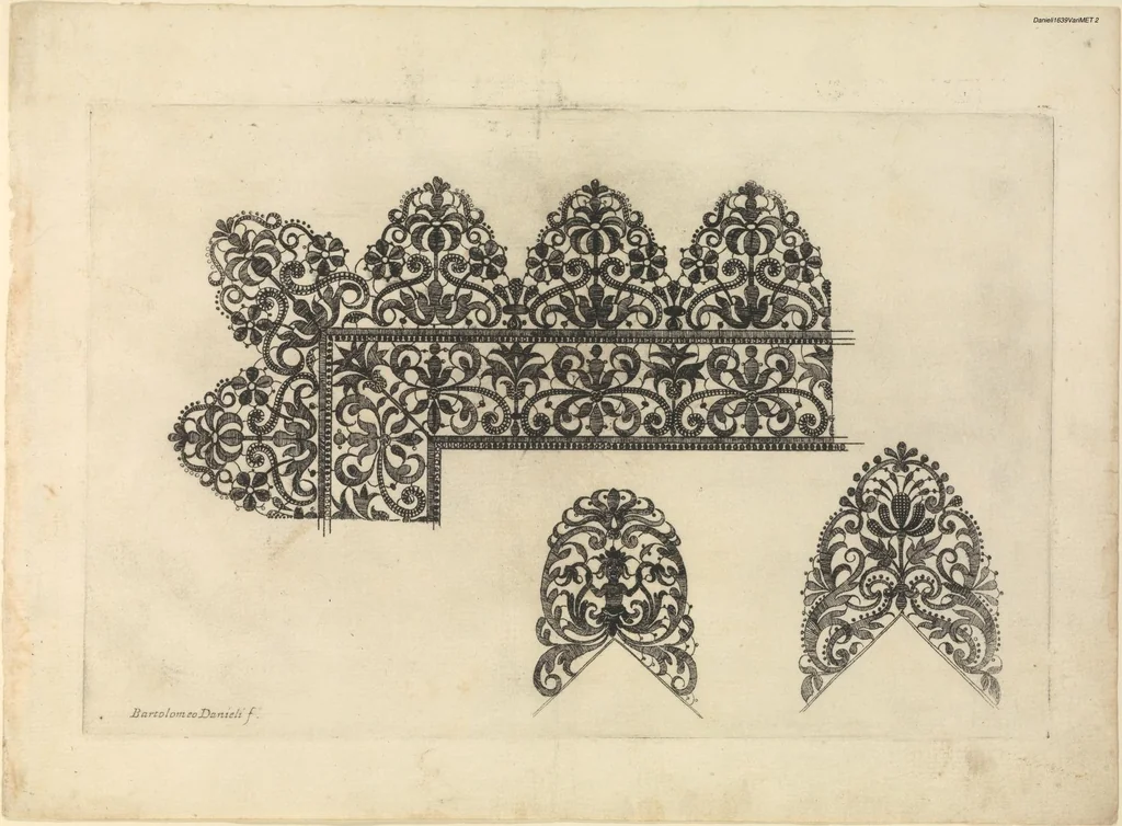 An illustration from Vari disegni di merletti [Operetta d'intagliati lauor], 1639, leaf 1