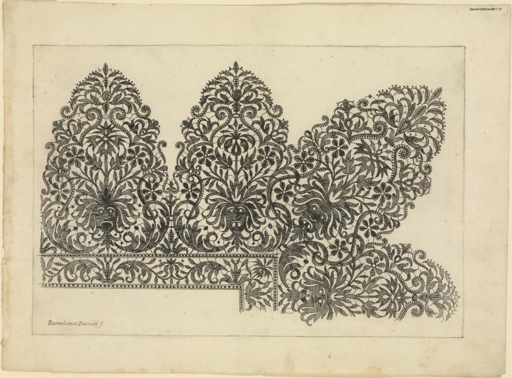 An illustration from Vari disegni di merletti [Operetta d'intagliati lauor], 1639, leaf 12