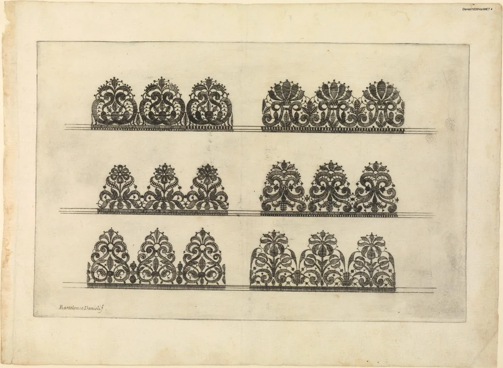 An illustration from Vari disegni di merletti [Operetta d'intagliati lauor], 1639, leaf 3