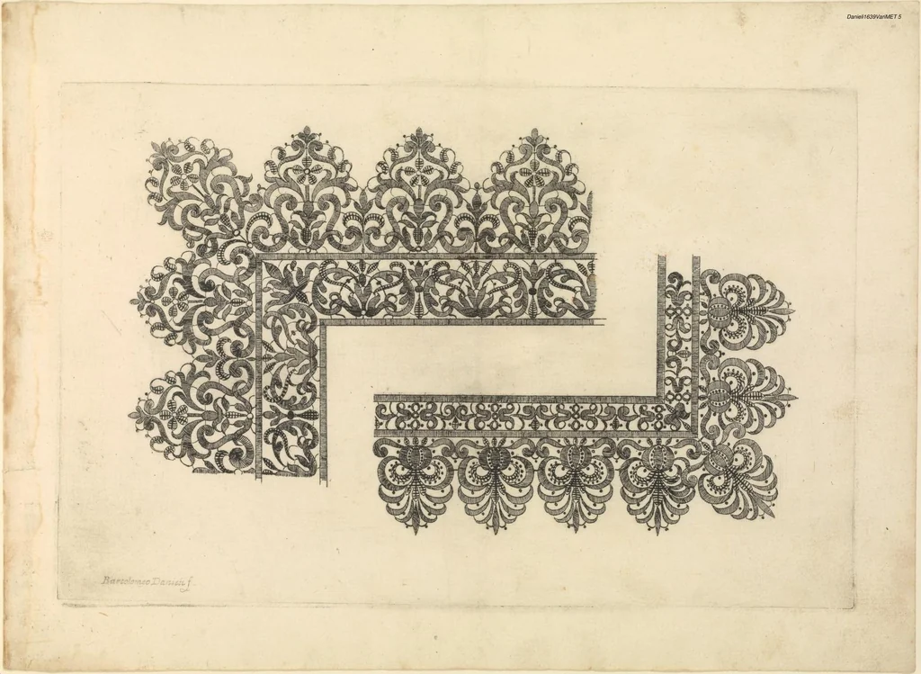 An illustration from Vari disegni di merletti [Operetta d'intagliati lauor], 1639, leaf 4