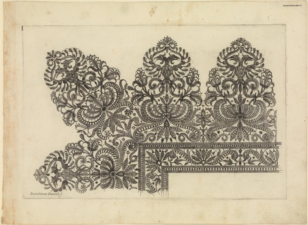 An illustration from Vari disegni di merletti [Operetta d'intagliati lauor], 1639, leaf 7