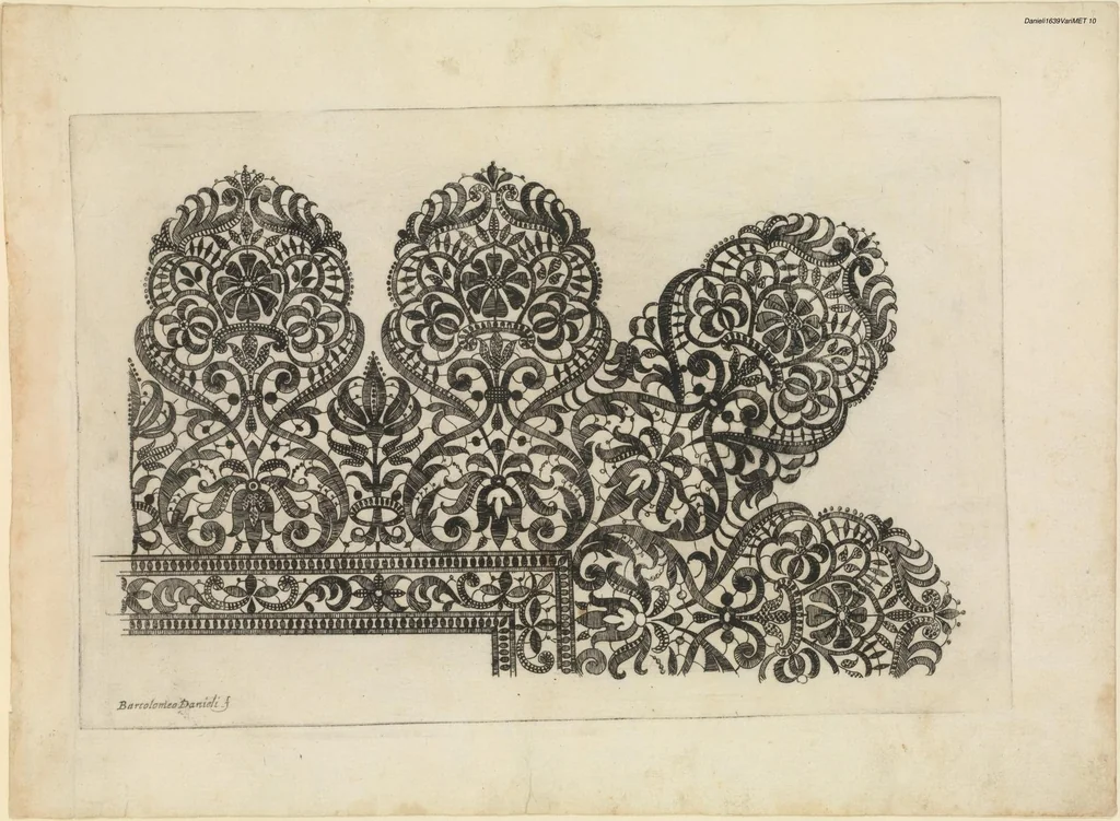 An illustration from Vari disegni di merletti [Operetta d'intagliati lauor], 1639, leaf 9