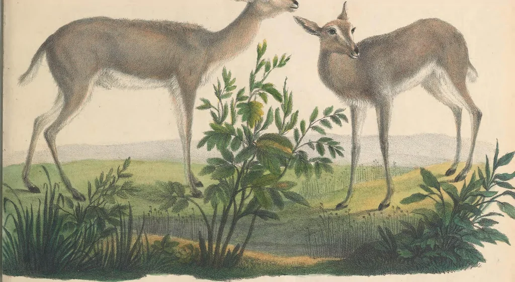 An illustration from Darstellung neuer oder wenig bekannter Säugethiere in Abbildungen und Beschreibungen : von fünf und sechzig Arten auf funfzig colorirten Steindrucktafeln nach den Originalen des Zoologischen Museums der Universität zu Berlin, 1827, leaf 24