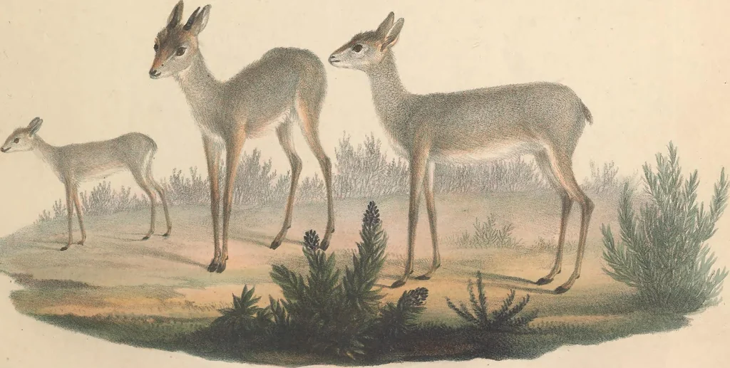An illustration from Darstellung neuer oder wenig bekannter Säugethiere in Abbildungen und Beschreibungen : von fünf und sechzig Arten auf funfzig colorirten Steindrucktafeln nach den Originalen des Zoologischen Museums der Universität zu Berlin, 1827, leaf 38