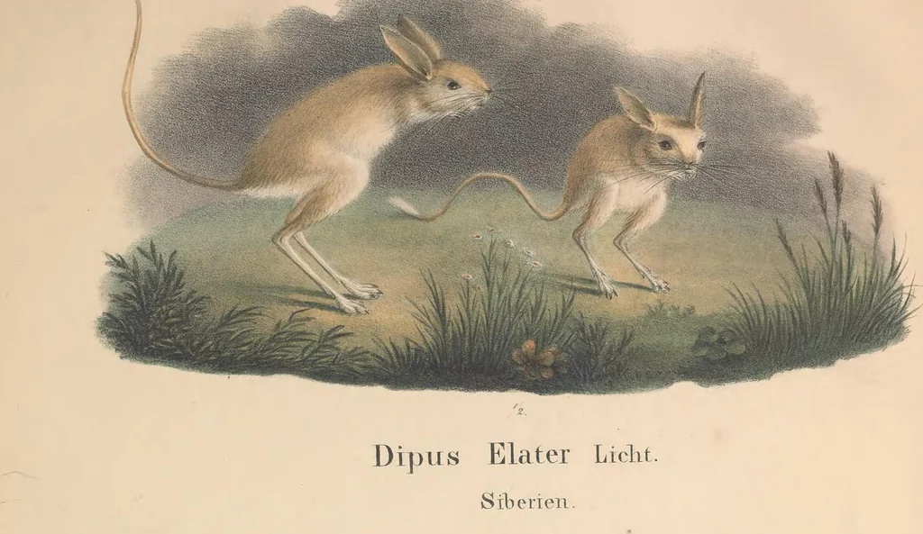 An illustration from Darstellung neuer oder wenig bekannter Säugethiere in Abbildungen und Beschreibungen : von fünf und sechzig Arten auf funfzig colorirten Steindrucktafeln nach den Originalen des Zoologischen Museums der Universität zu Berlin, 1827, leaf 58