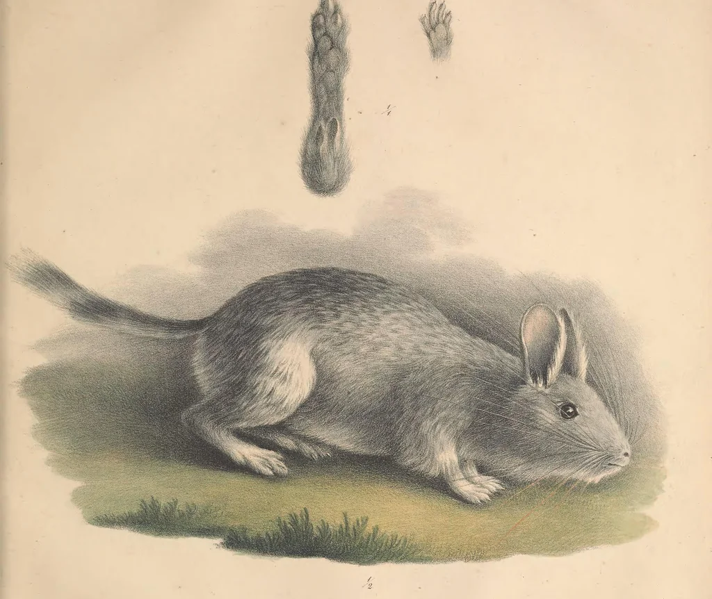 An illustration from Darstellung neuer oder wenig bekannter Säugethiere in Abbildungen und Beschreibungen : von fünf und sechzig Arten auf funfzig colorirten Steindrucktafeln nach den Originalen des Zoologischen Museums der Universität zu Berlin, 1827, leaf 60