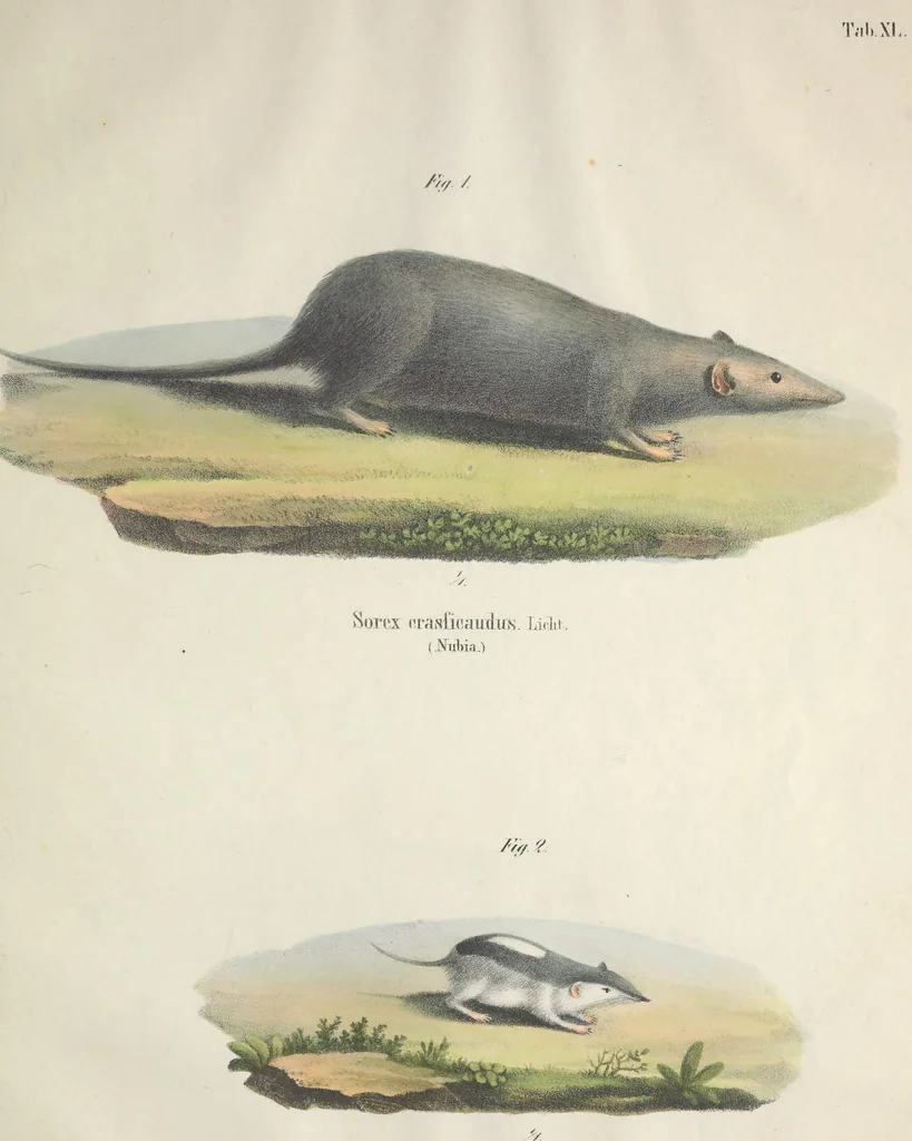 An illustration from Darstellung neuer oder wenig bekannter Säugethiere in Abbildungen und Beschreibungen : von fünf und sechzig Arten auf funfzig colorirten Steindrucktafeln nach den Originalen des Zoologischen Museums der Universität zu Berlin, 1827, leaf 84