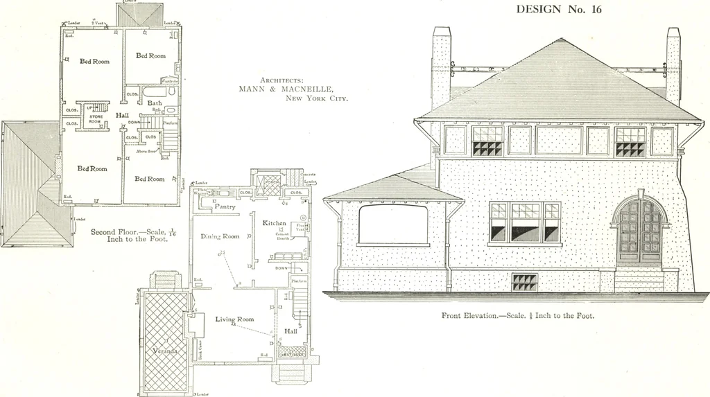 An illustration from Cement houses and private garages with constructive details, 1912, leaf 104