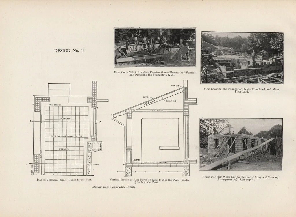 An illustration from Cement houses and private garages with constructive details, 1912, leaf 105