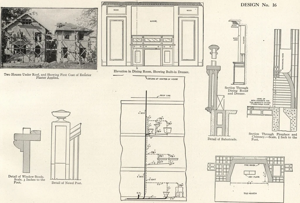An illustration from Cement houses and private garages with constructive details, 1912, leaf 106
